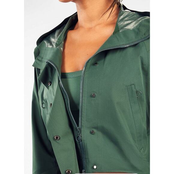 Fabletics Hunter Green Cropped Erica Full Zip Hooded Jacket Women’s Sz XXL - Picture 12 of 12